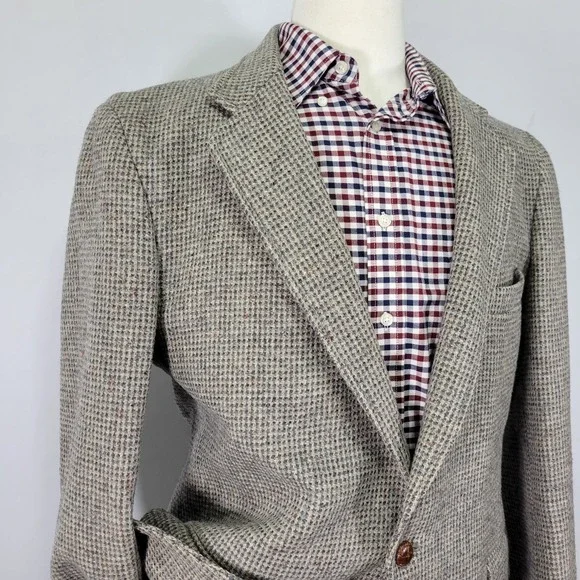 VTG Levi's Stratus Men's Tweed Sport Coat Blazer‎ Two Button Brown Wool Size 44L